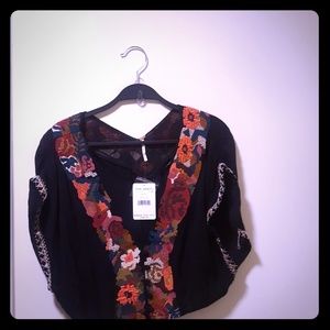 New ! Free people embroidered blouse